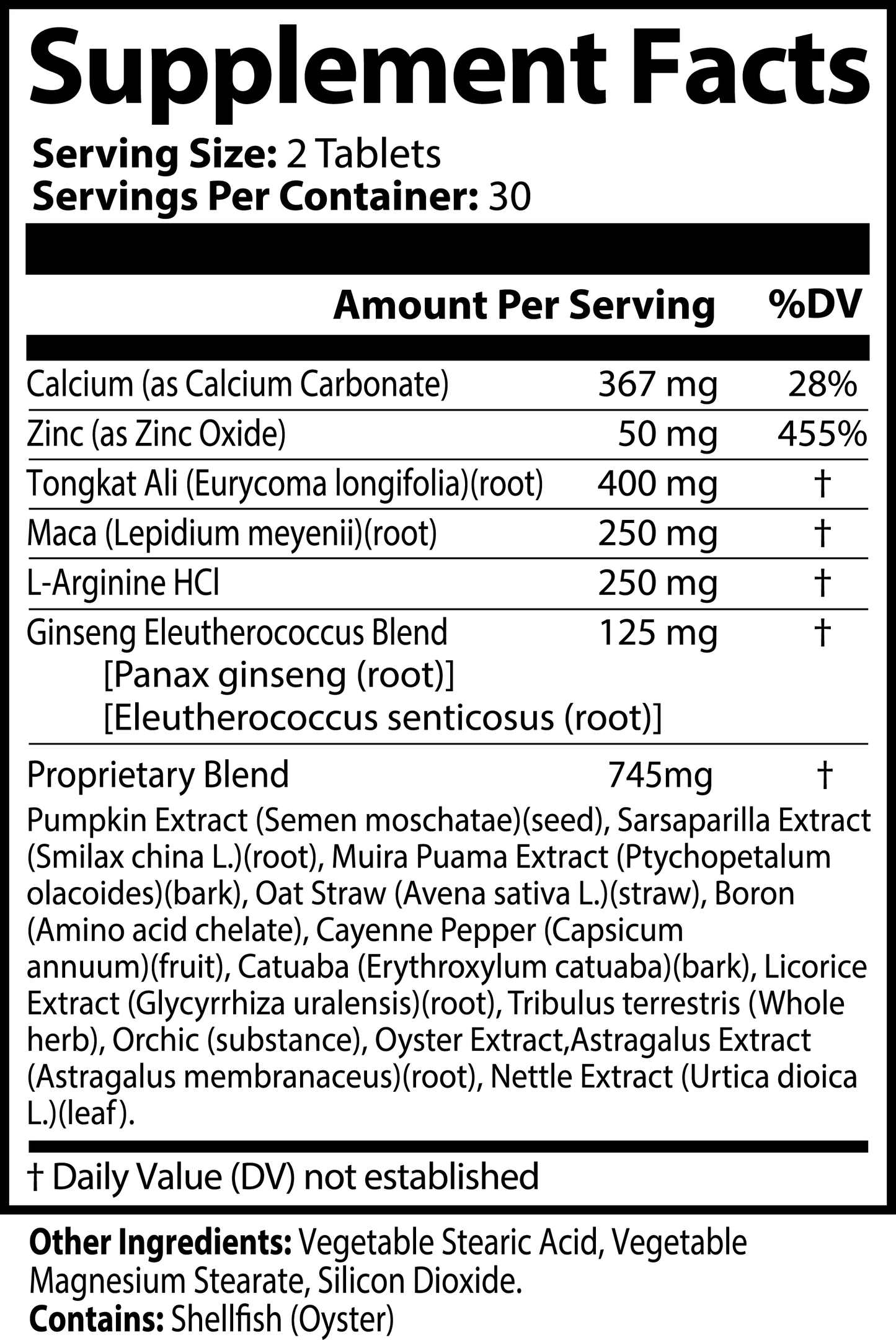 Men's Vitality | Natural Stamina & Energy Enhancement Formula | 60 Tablets with Tongkat Ali & Ginseng